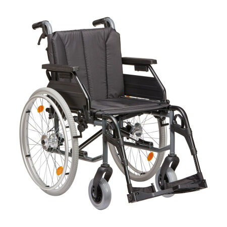 Leichtgewichtrollstuhl Tomtar MR-LG mit Trommelbremse, Kombiarmlehne PU mangan grey metallic (Dietz) SB 39 cm