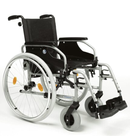 Rollstuhl D100, mit Trommelbremse . B03.B06.AP6.C29.5.B74.B80,silber SB 38 cm