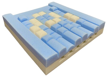 Sitzkissen CUBE FLEXi mit PU-Bezug 8 cm blau-grau 48 x 51 cm