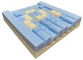 Sitzkissen CUBE FLEXi mit PU-Bezug 8 cm blau-grau 51 x 48 cm