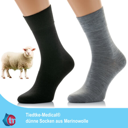 Merinowollsocken antibakteriell Farbe: aschgrau Gr. 44-46
