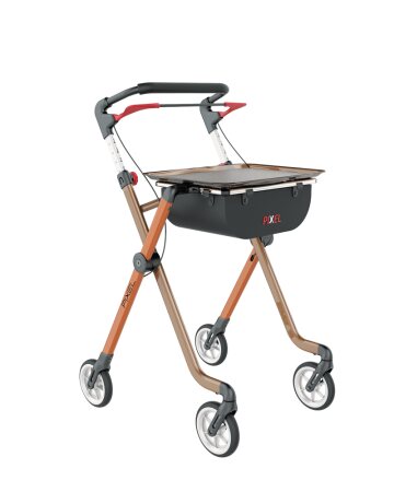 Indoor-Rollator Pixel mit Tablett und Tasche, Sitzbreite 71cm Farbe: schwarz / champagner