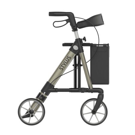 Rollator Stylus Base Line mit Rückengurt und Stockhalter Farbe: champagner SH M/55 cm